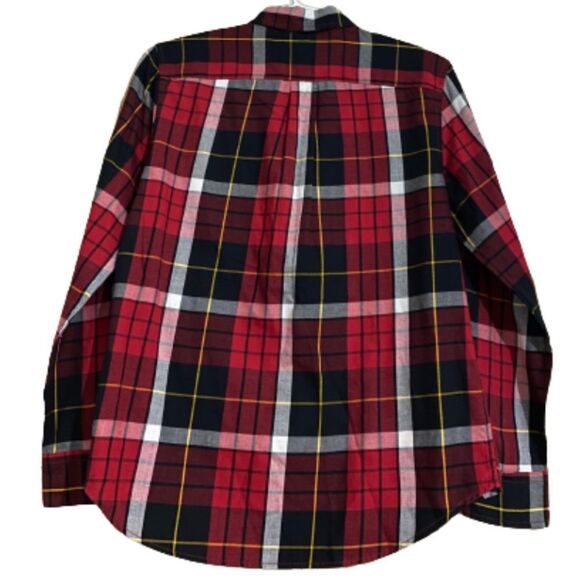 CHAPS BIG BOYS’ RED MULTICOLOR BUTTON DOWN FLANNEL SHIRT Size-L(14-16) - Picture 6 of 6
